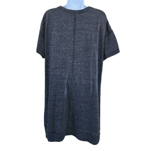 Nike Heather Black Just Do It Logo long T-Shirt relaxed lounge wear workout - Picture 2 of 5